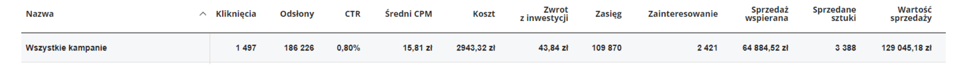 Wyniki reklamy graficznej